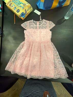 LoveShackFancy Kappy Dress in Pale Pink girls size 12y (better for 10) NEW FASTS